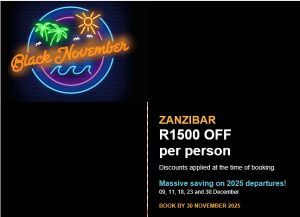 Zanzibar Black November Deals