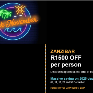 Zanzibar Black November Deals